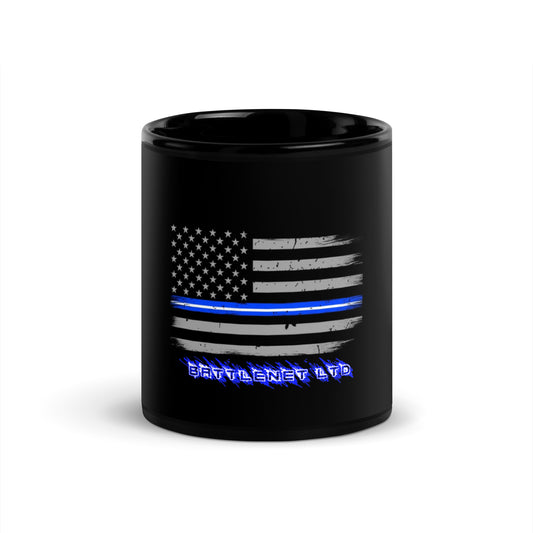 Thin Line EMS Black Glossy Mug