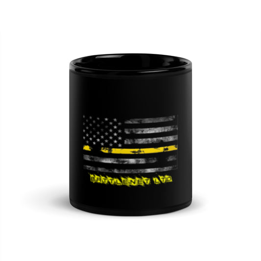 Thin Line DISPATCHER Black Glossy Mug