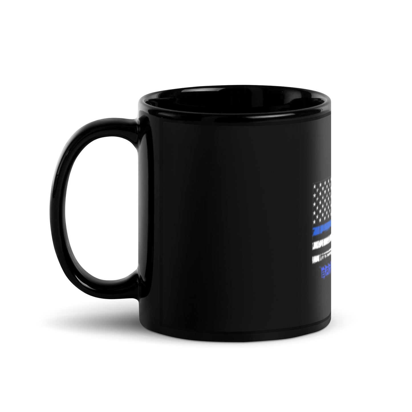 Thin Line POLICE Black Glossy Mug