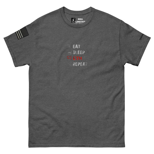 BNA LTD eat sleep gym repeat T shirt