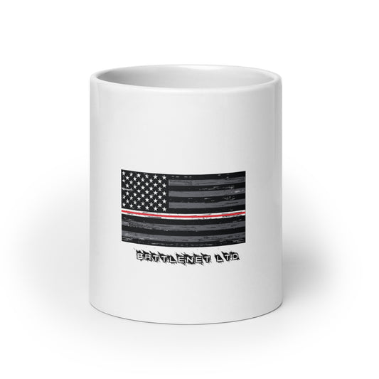 Thin Line NURSE White glossy mug