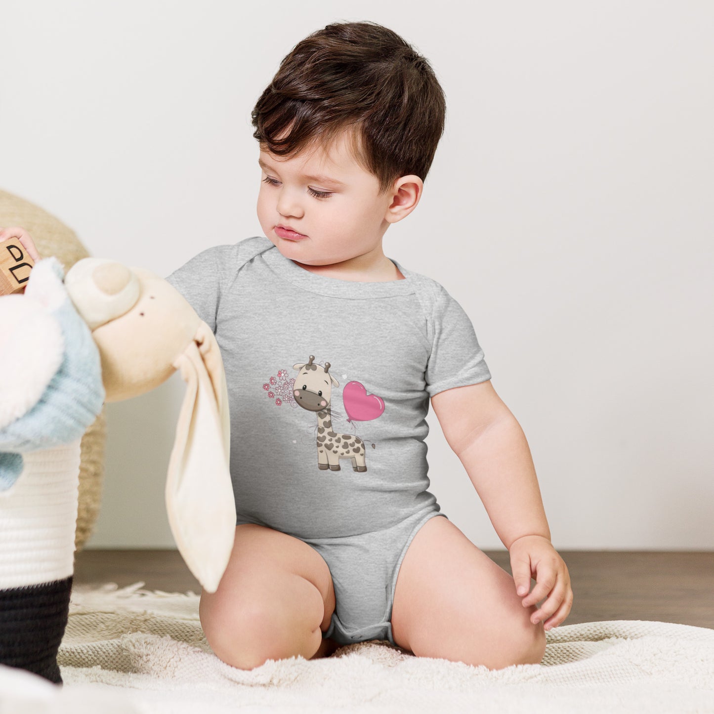 BNA LTD Baby short sleeve one piece (heart giraffe)