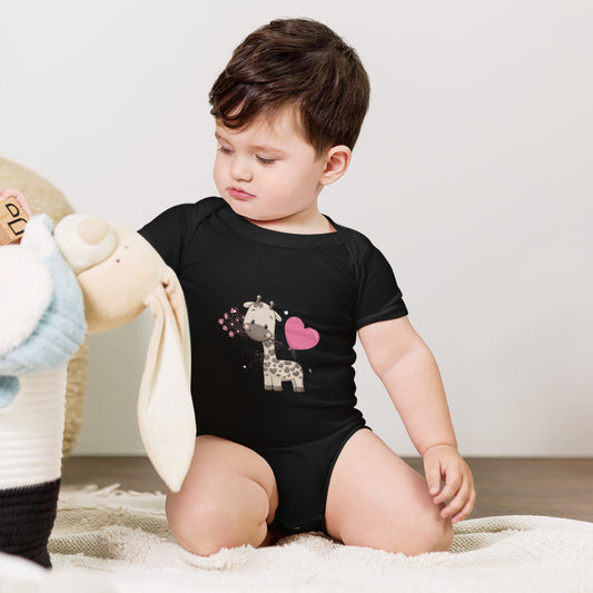 BNA LTD Baby short sleeve one piece (heart giraffe)