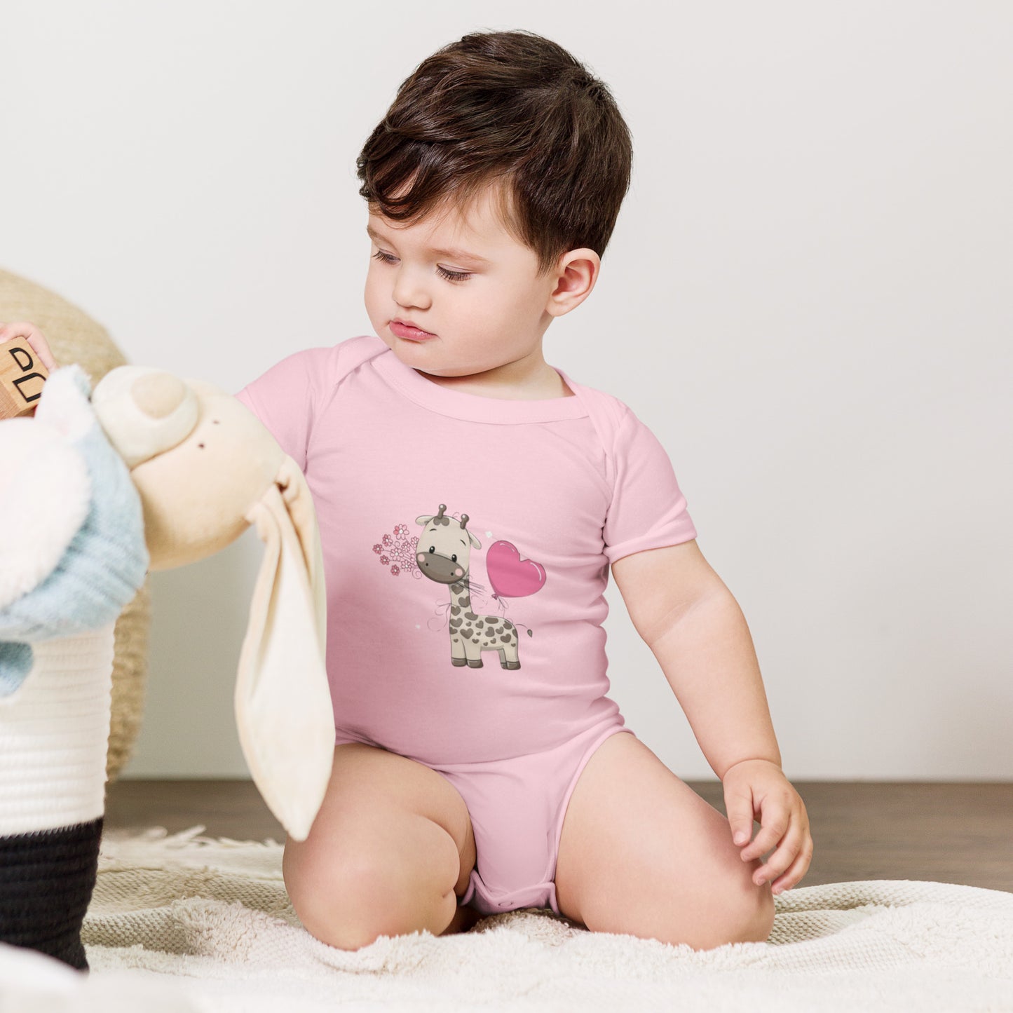 BNA LTD Baby short sleeve one piece (heart giraffe)
