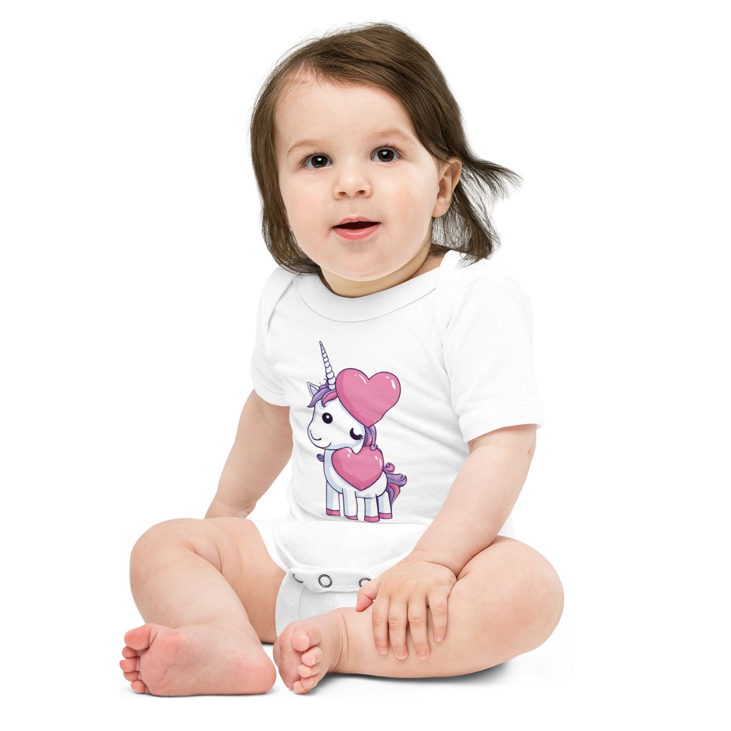 BNA LTD Baby short sleeve one piece (heart unicorn)