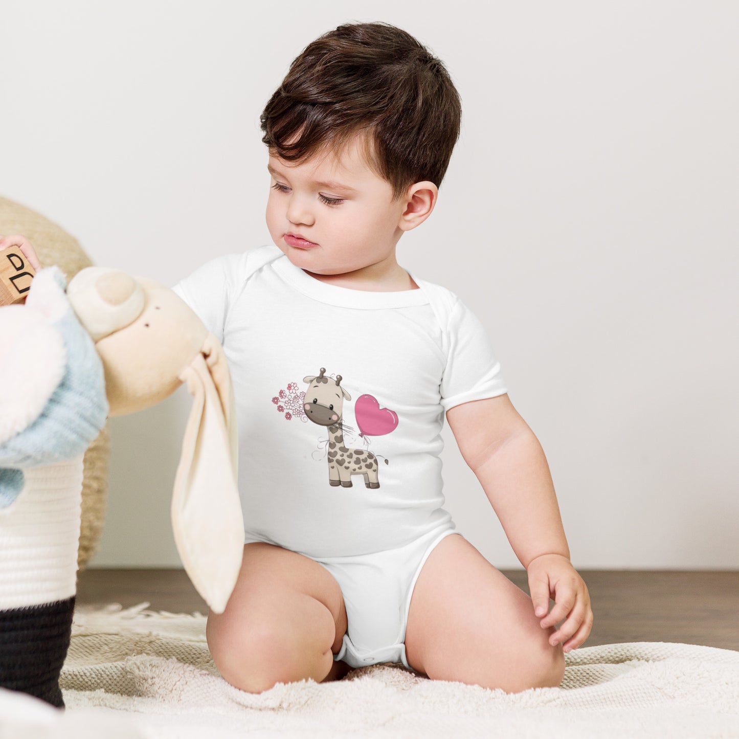 BNA LTD Baby short sleeve one piece (heart giraffe)