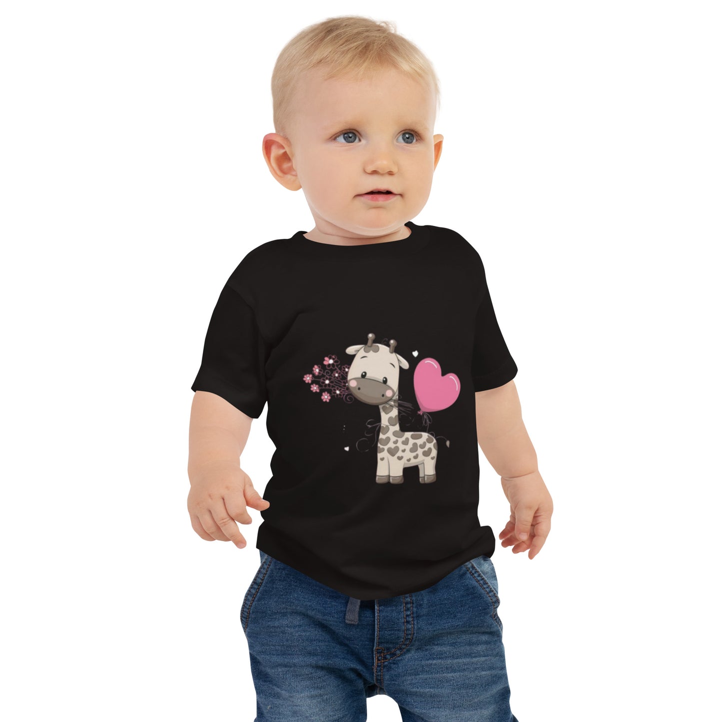 BNA LTD Baby Jersey Short Sleeve Tee (heart giraffe)