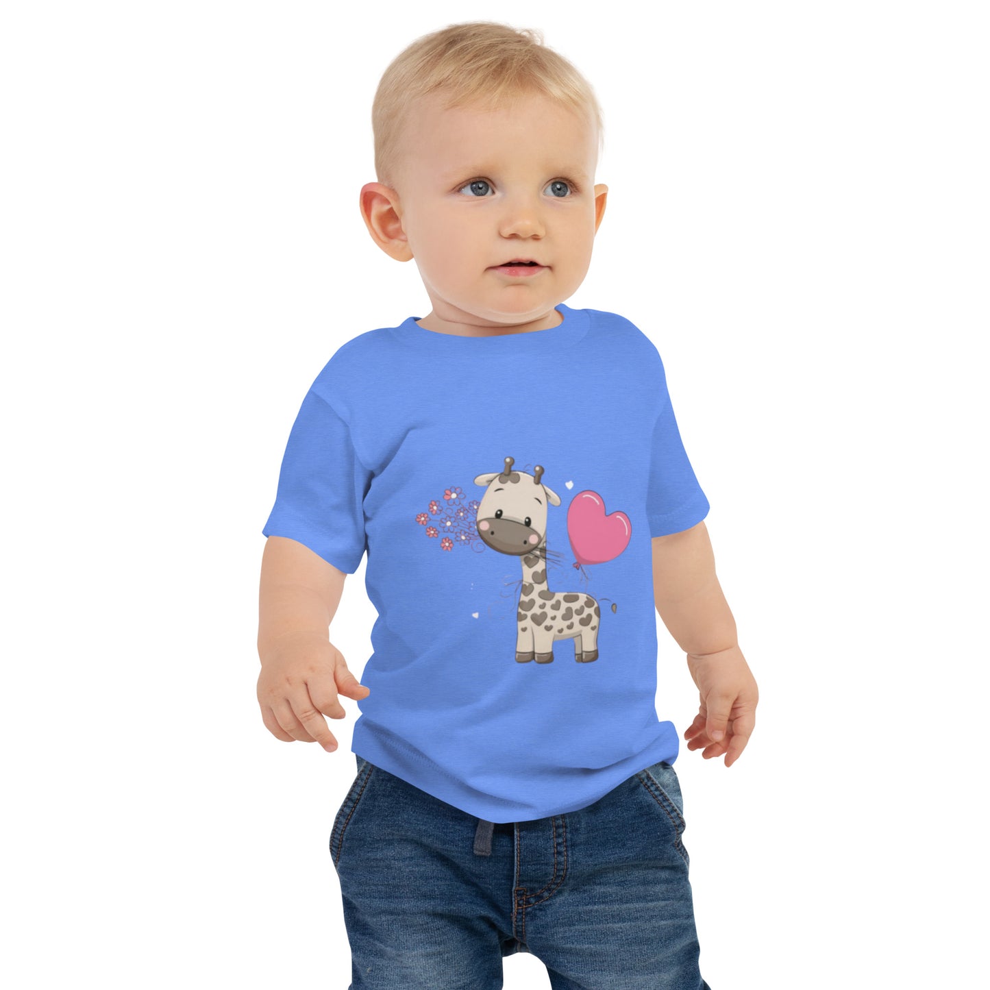 BNA LTD Baby Jersey Short Sleeve Tee (heart giraffe)