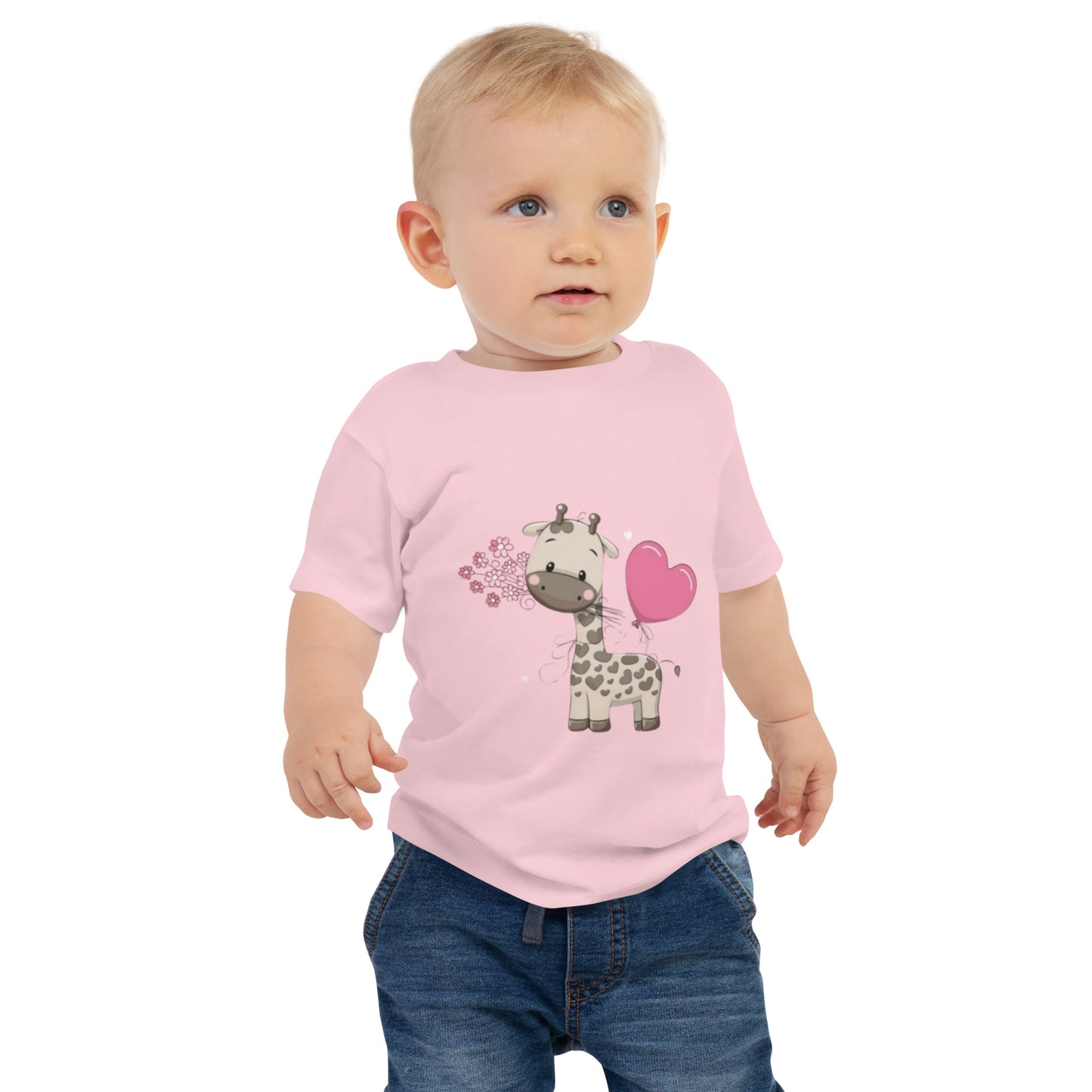 BNA LTD Baby Jersey Short Sleeve Tee (heart giraffe)