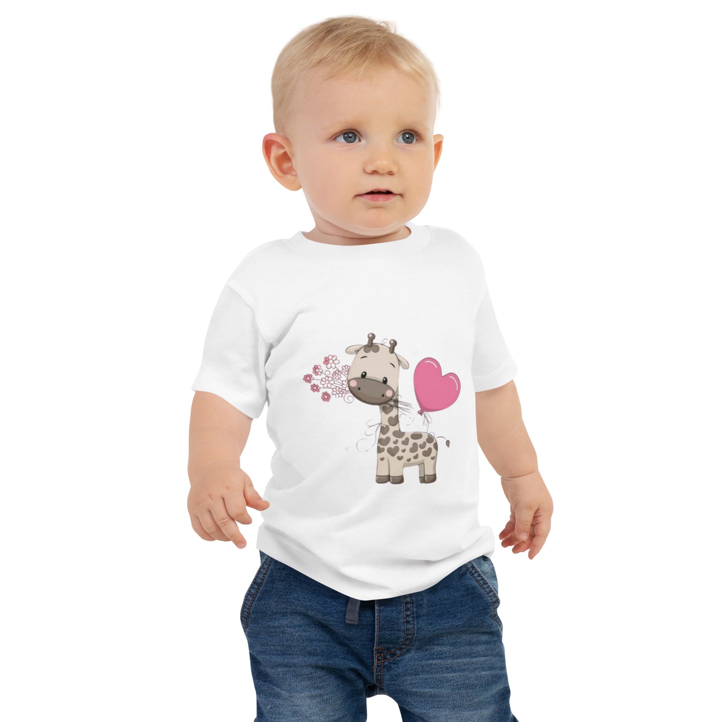 BNA LTD Baby Jersey Short Sleeve Tee (heart giraffe)