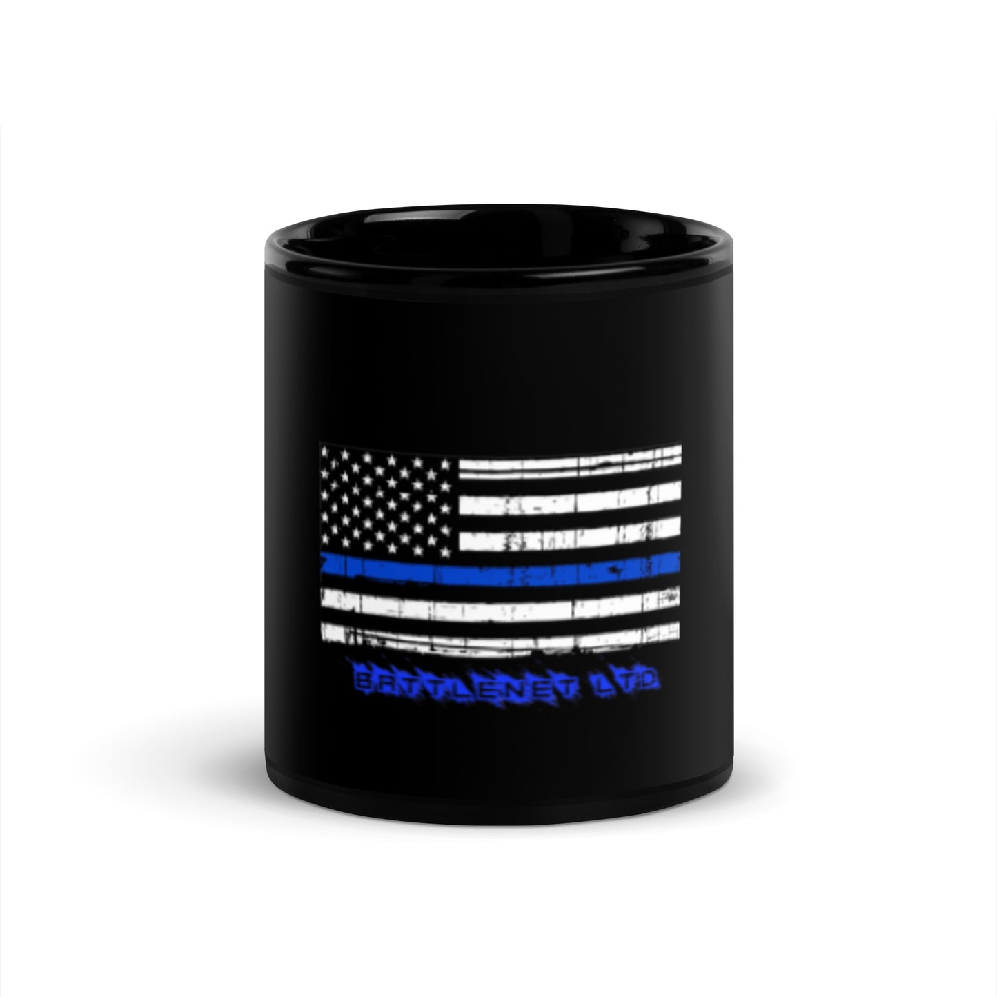 Thin Line POLICE Black Glossy Mug
