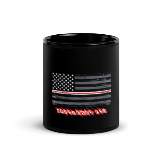 Thin Line NURSE Black Glossy Mug