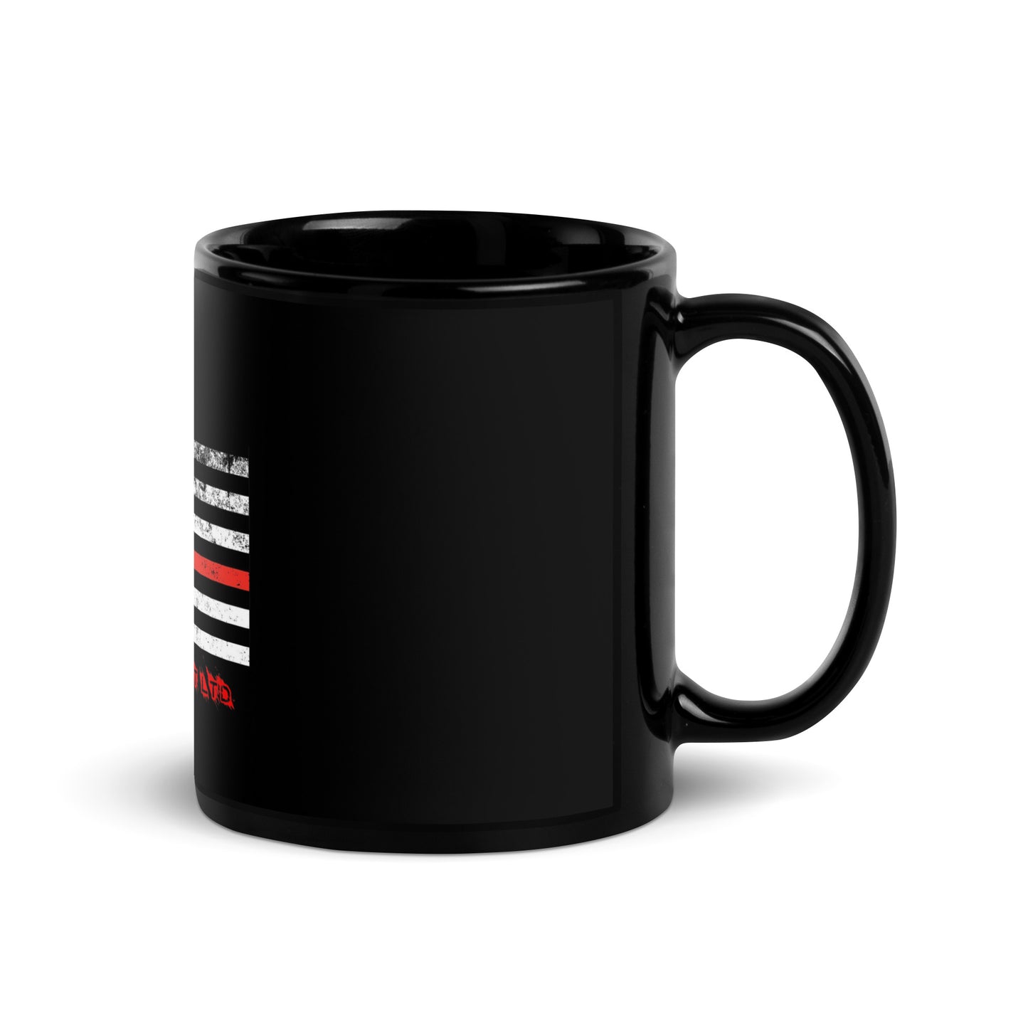 Thin Line FIREFIGHTER Black Glossy Mug