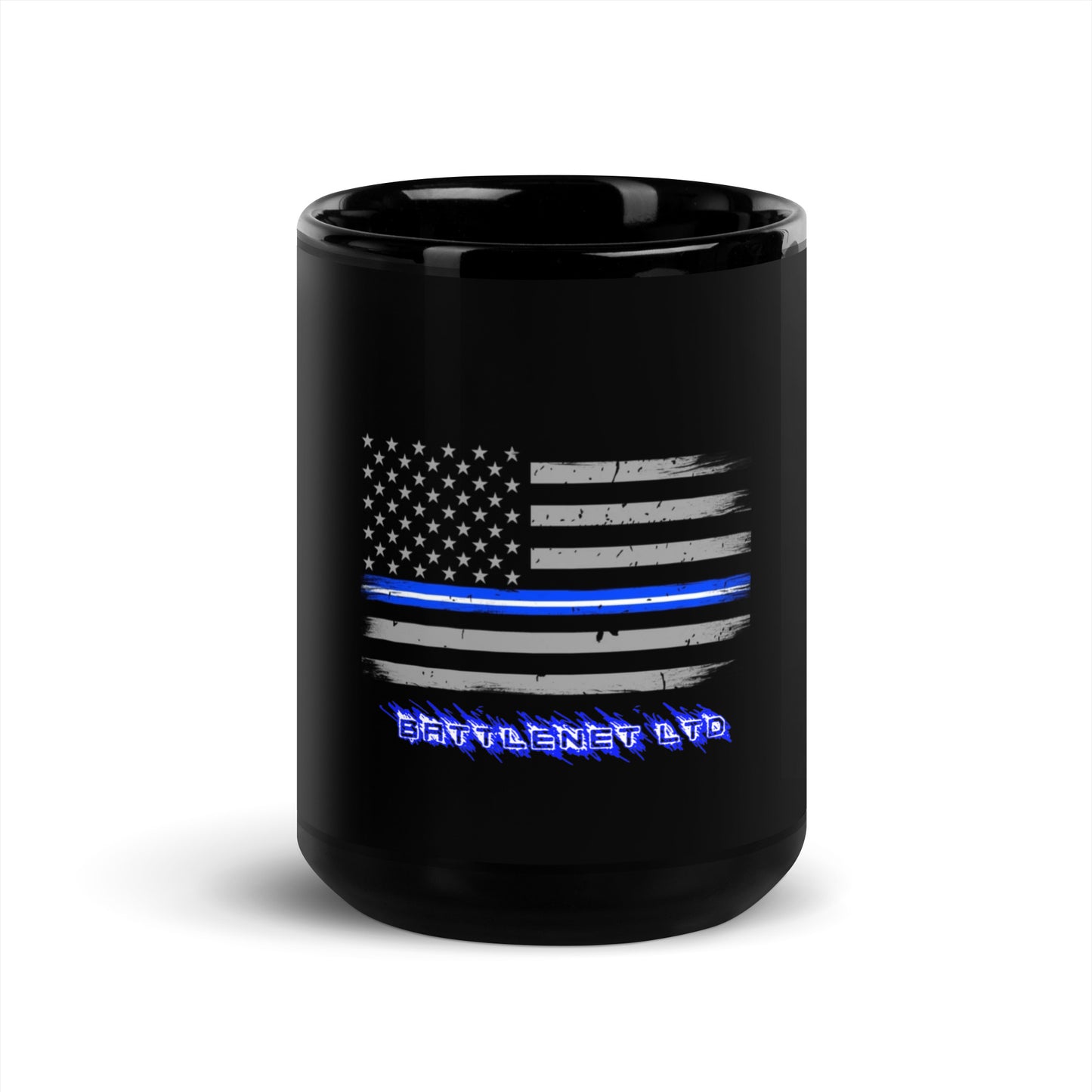 Thin Line EMS Black Glossy Mug