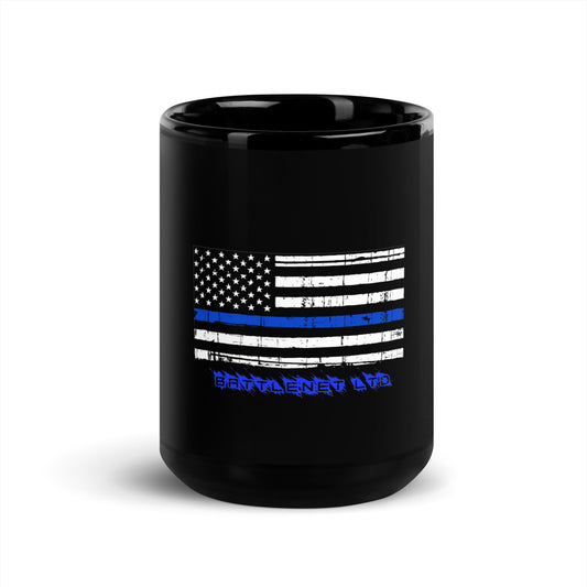 Thin Line POLICE Black Glossy Mug