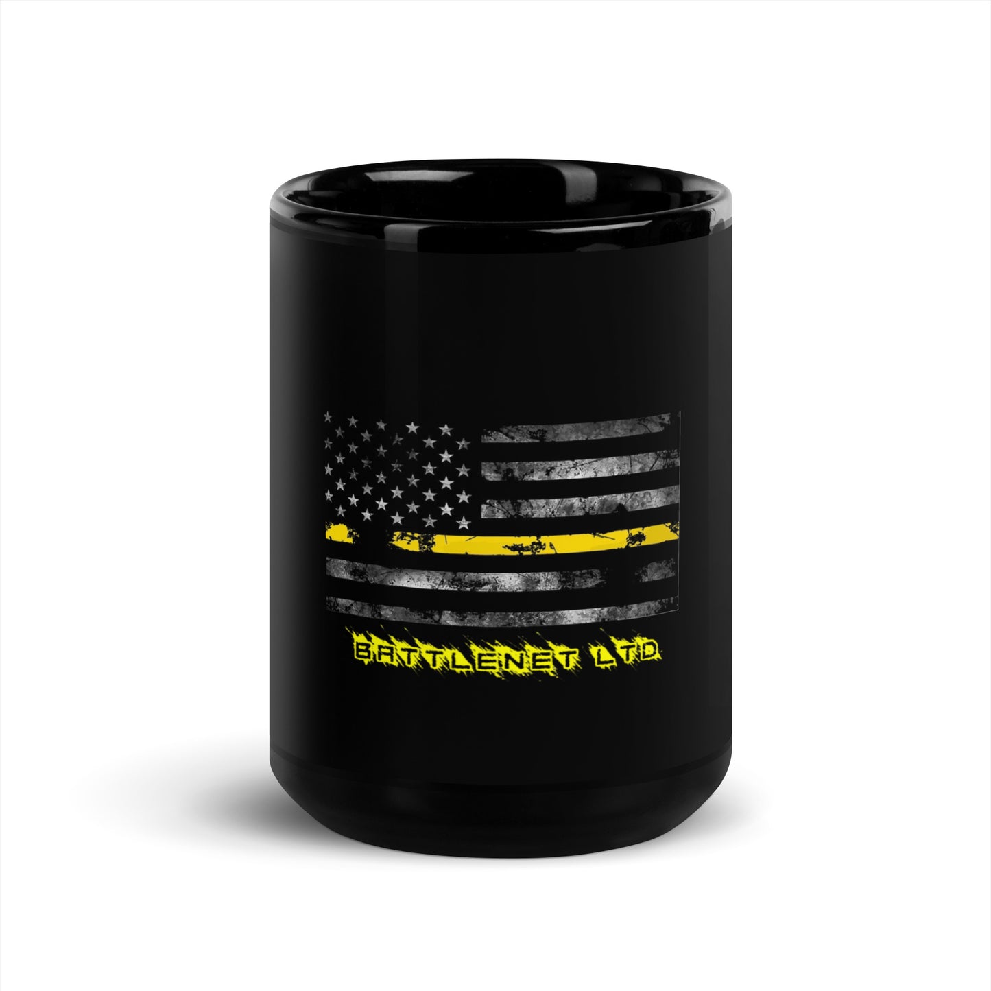 Thin Line DISPATCHER Black Glossy Mug