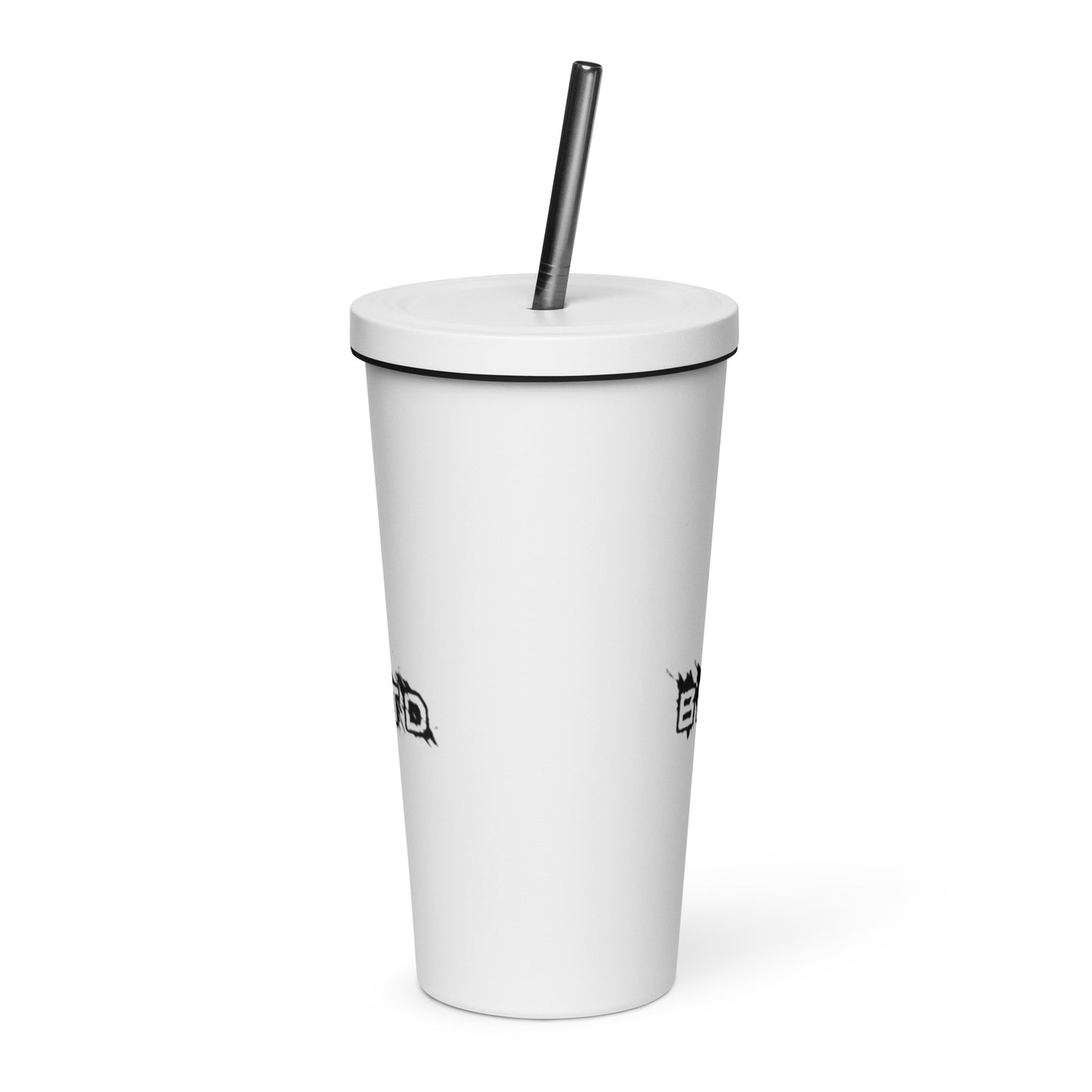 Insulated tumbler with a straw