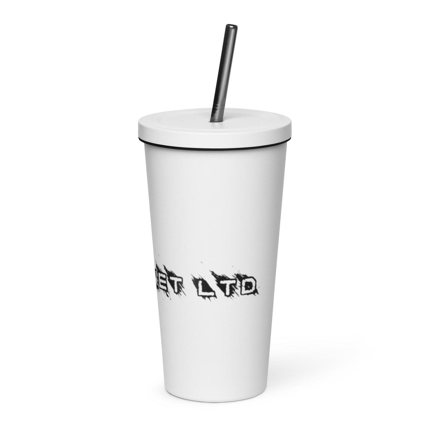 Insulated tumbler with a straw