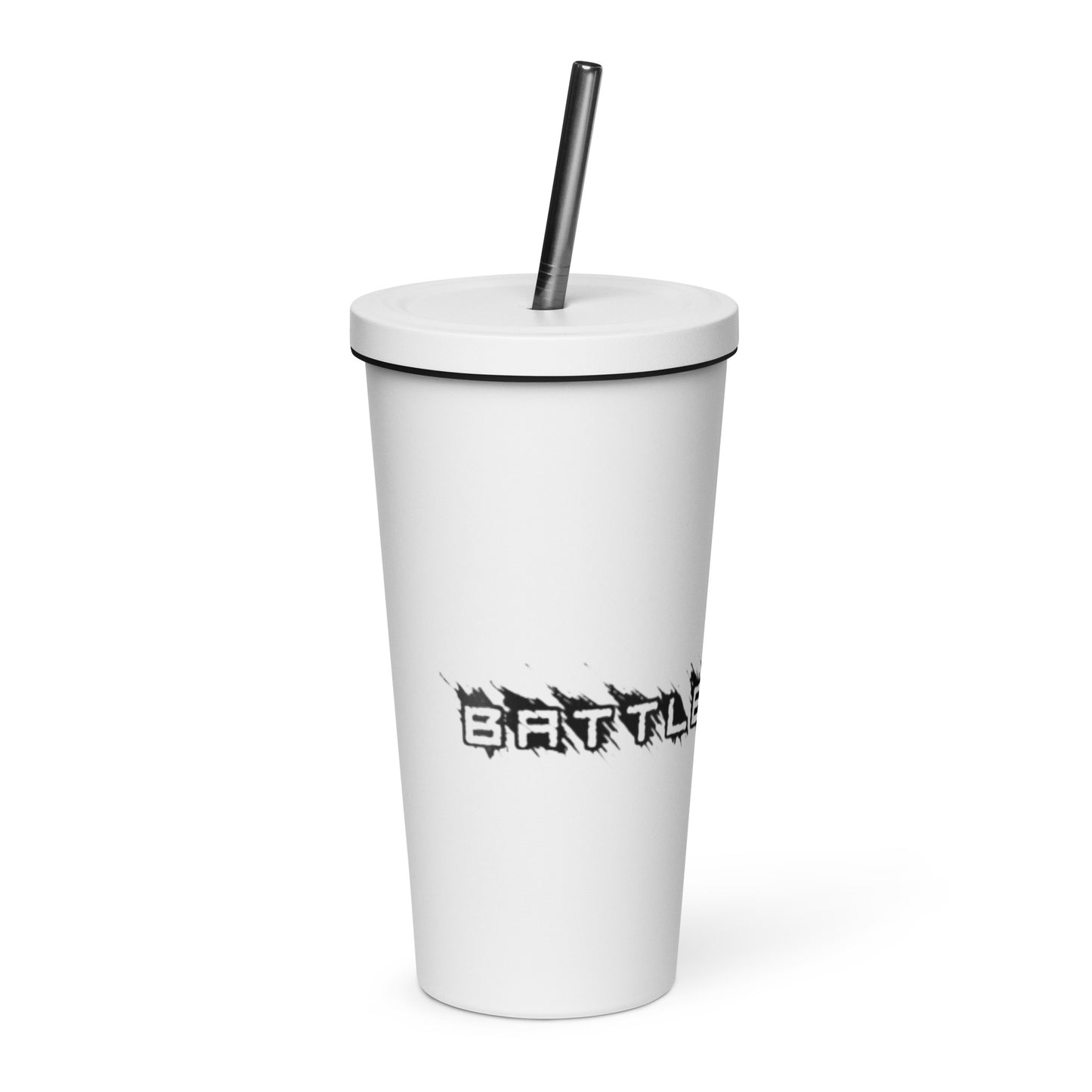 Insulated tumbler with a straw