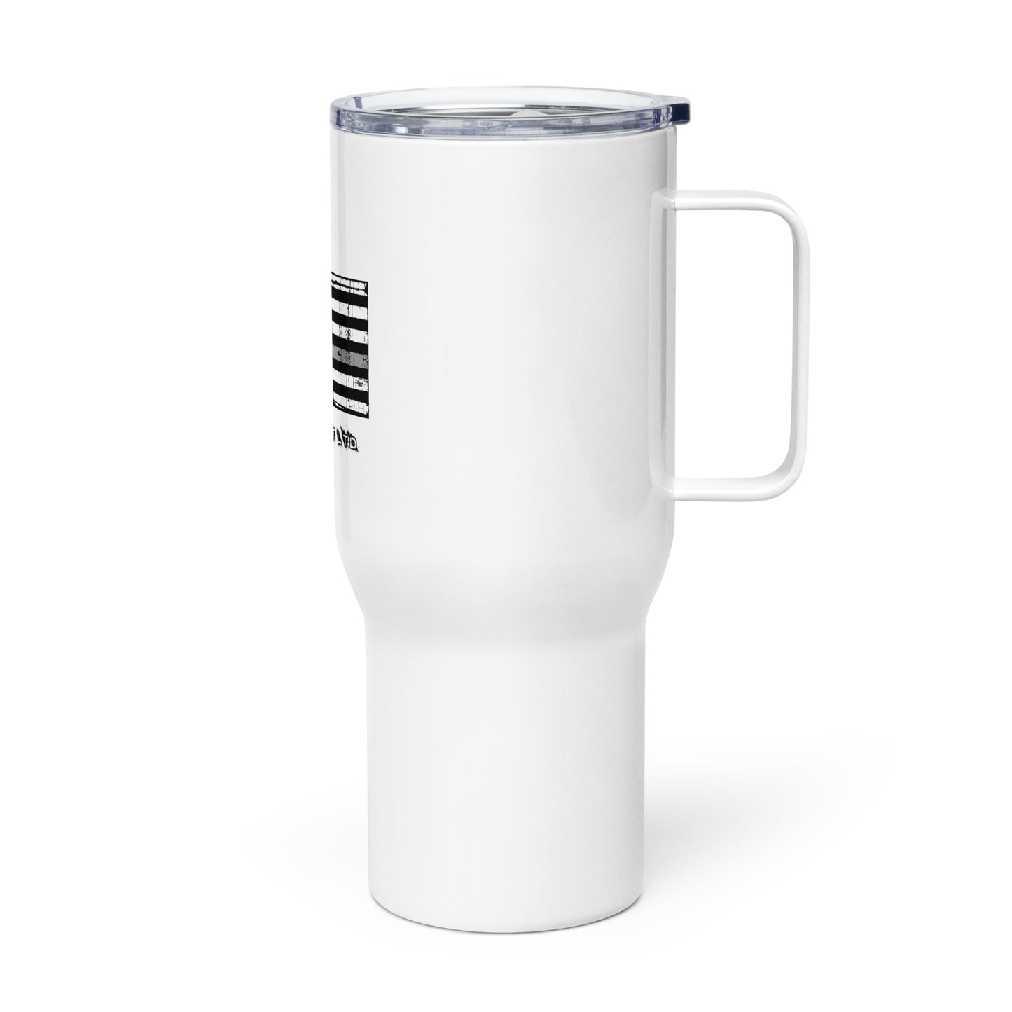 Thin Line CORRECTIONS Travel mug with a handle