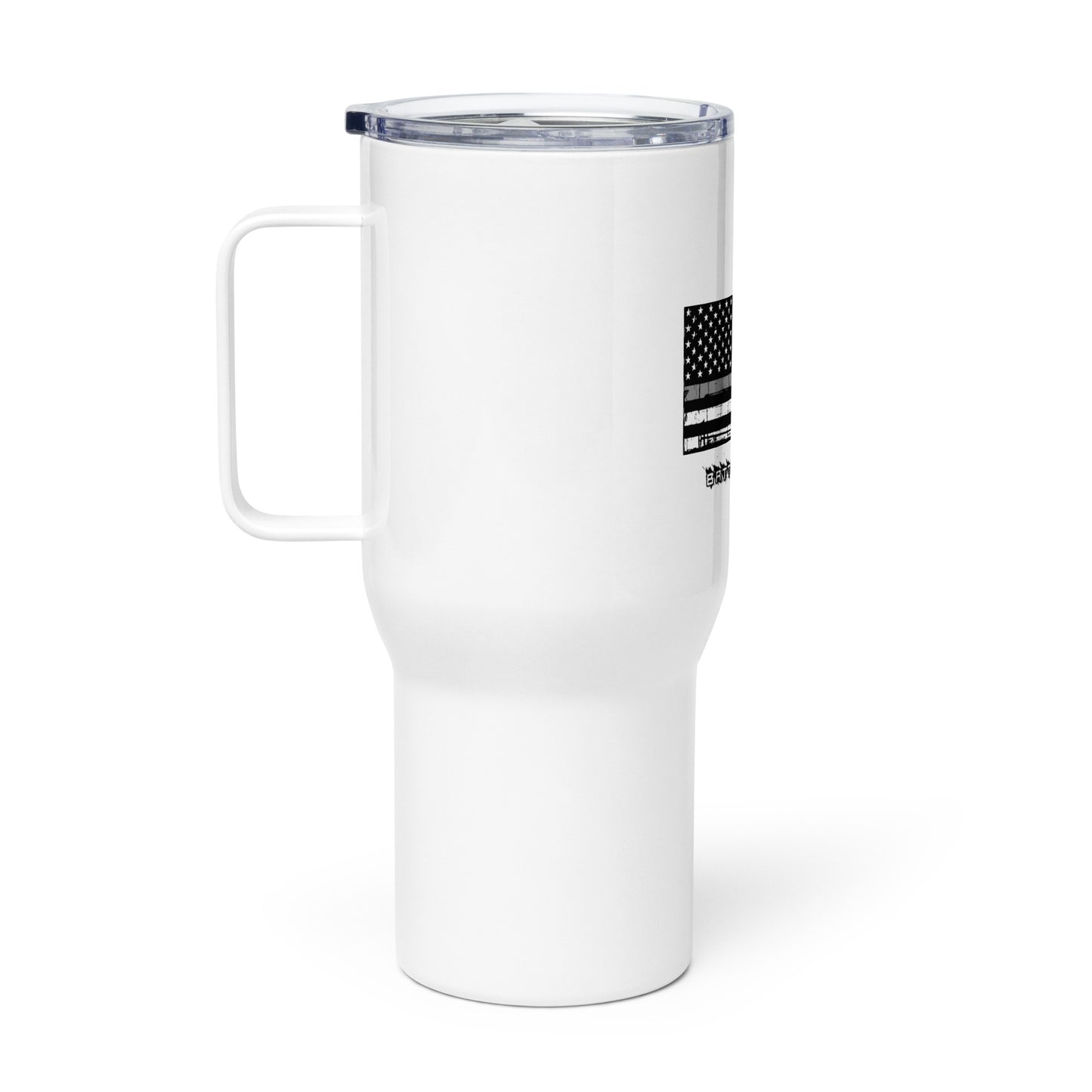 Thin Line CORRECTIONS Travel mug with a handle