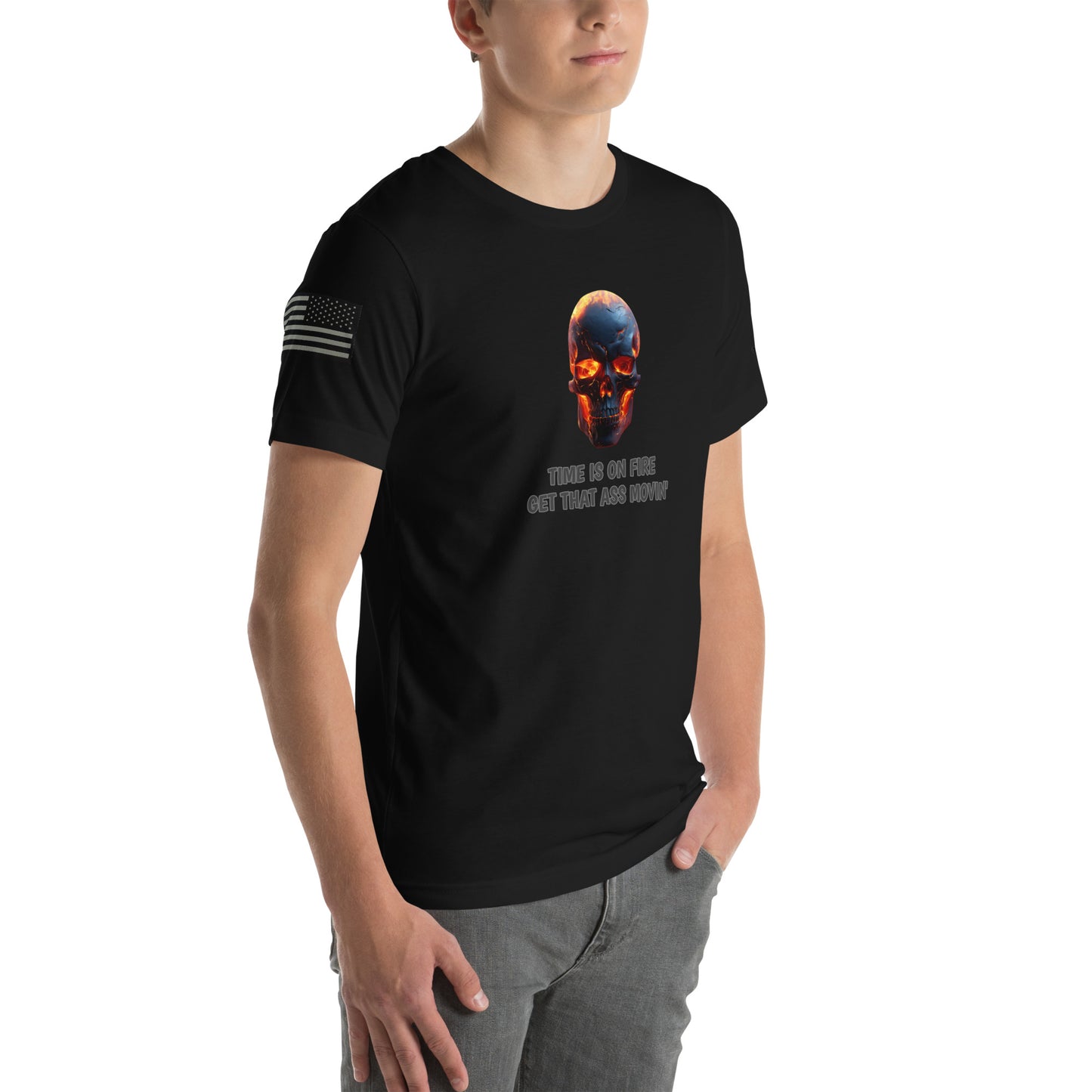 BNA LTD Burning skull T shirt