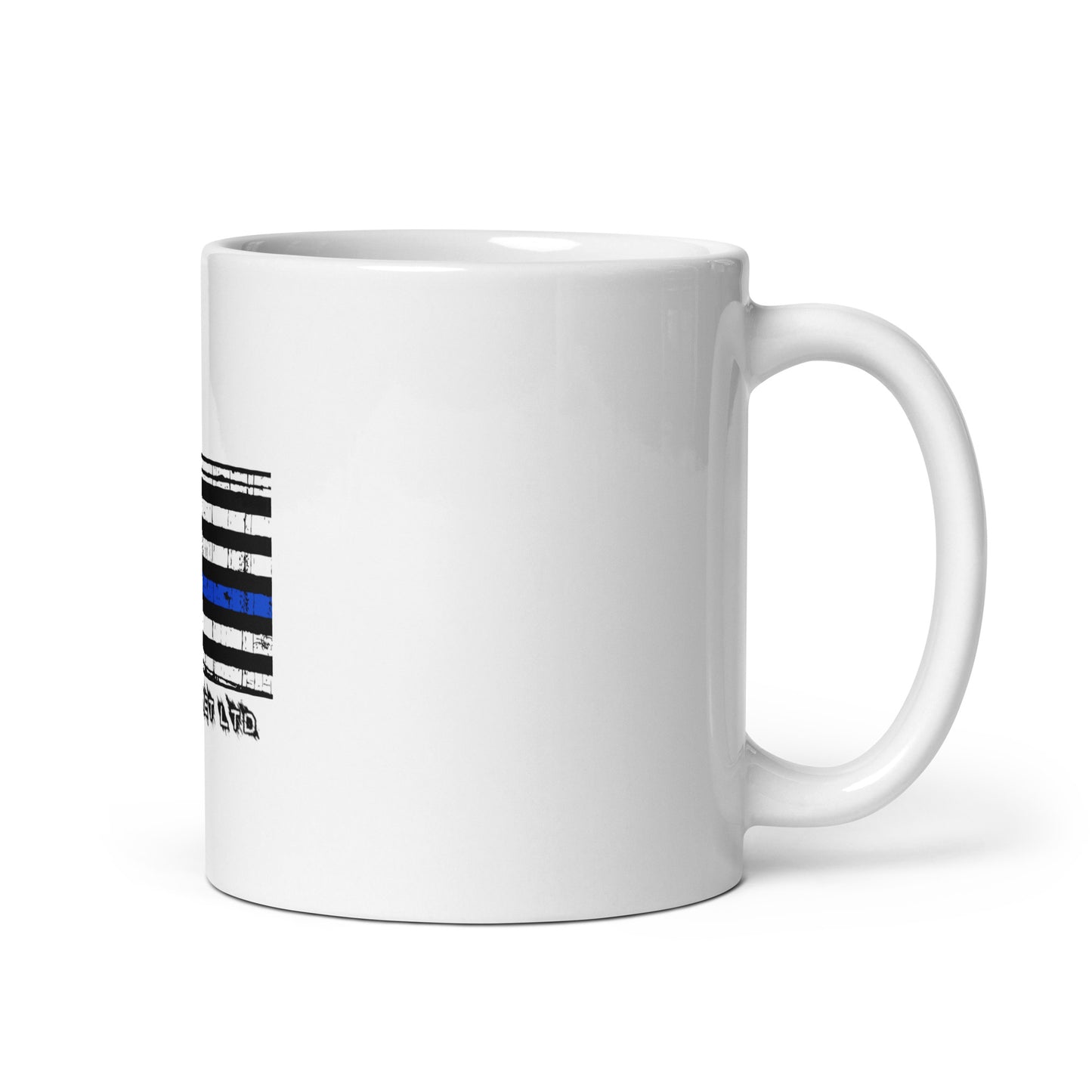 Thin Line POLICE White glossy mug