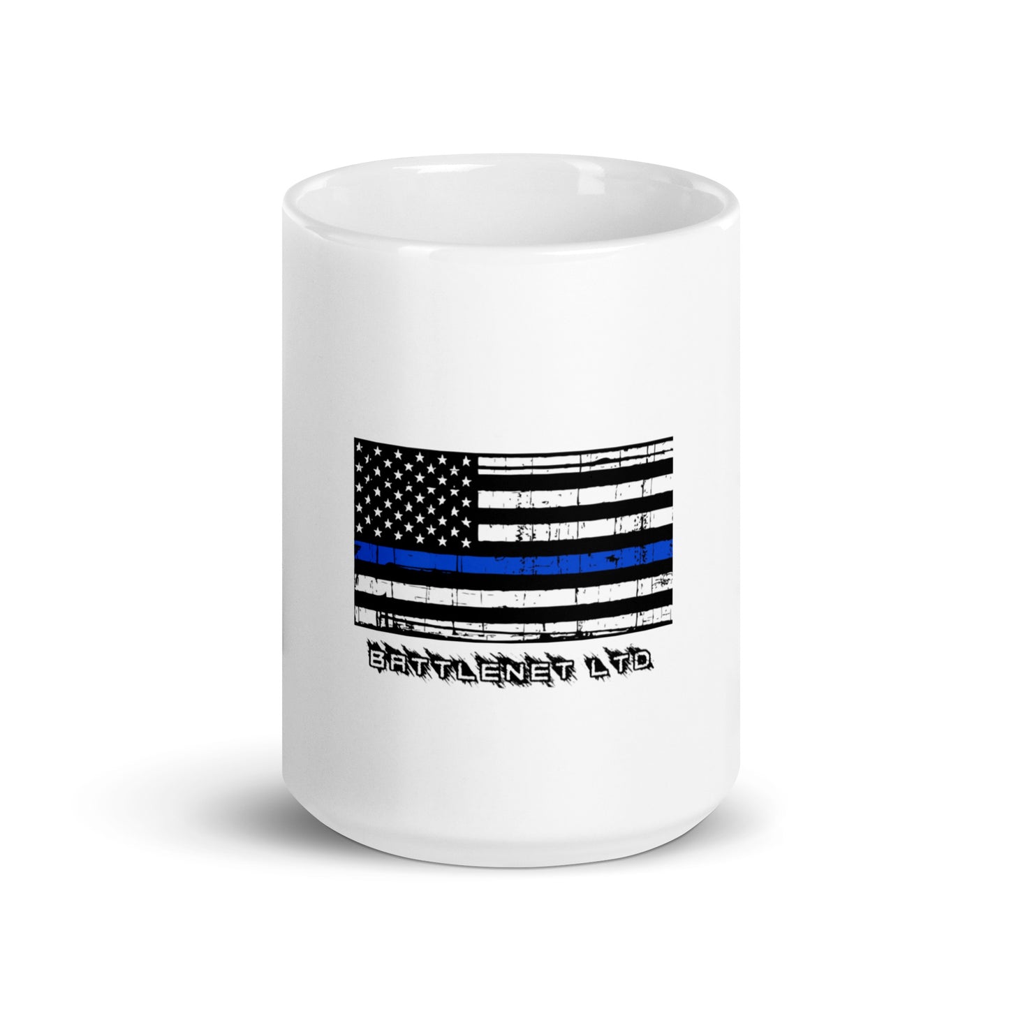 Thin Line POLICE White glossy mug