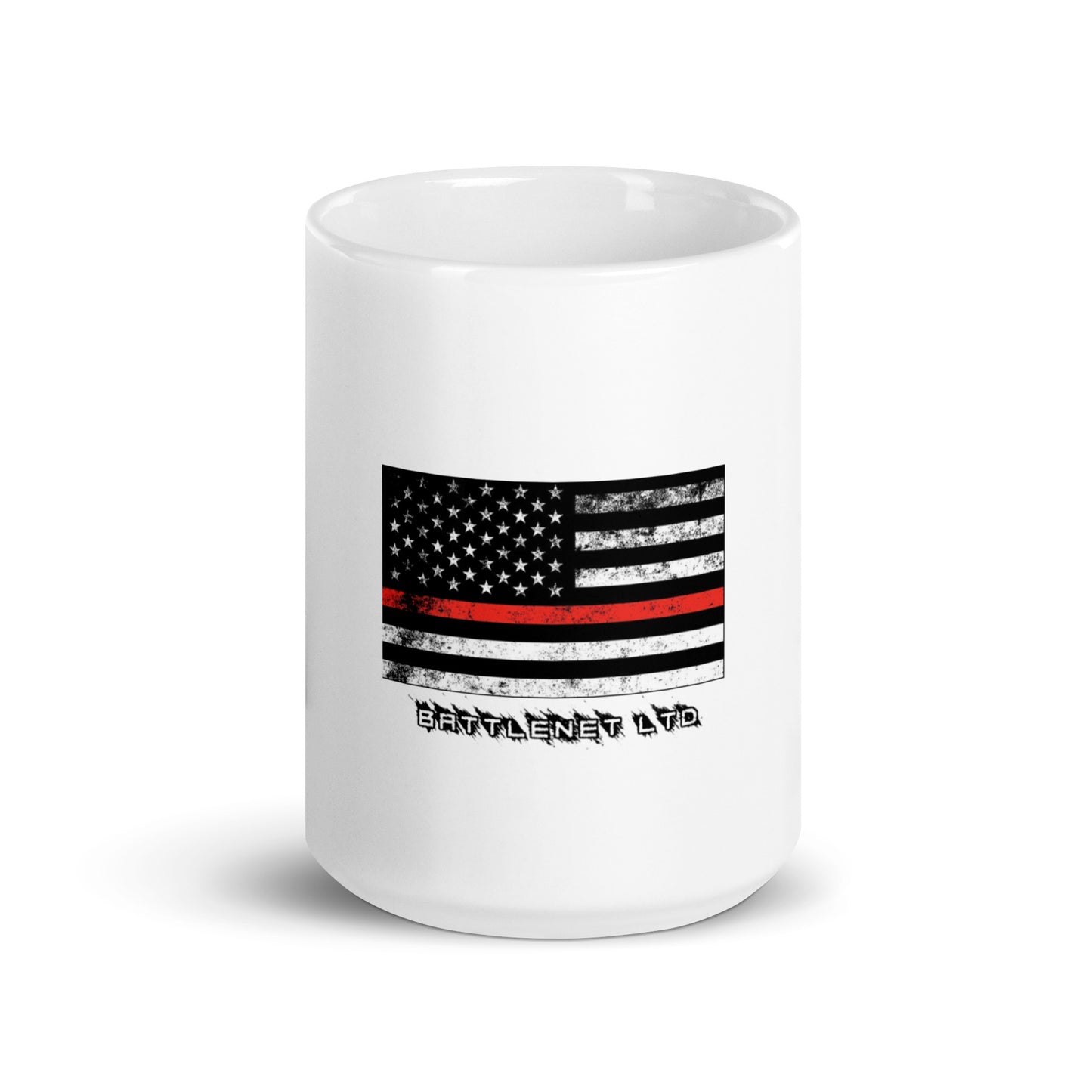 Thin Line FIREFIGHTER White glossy mug