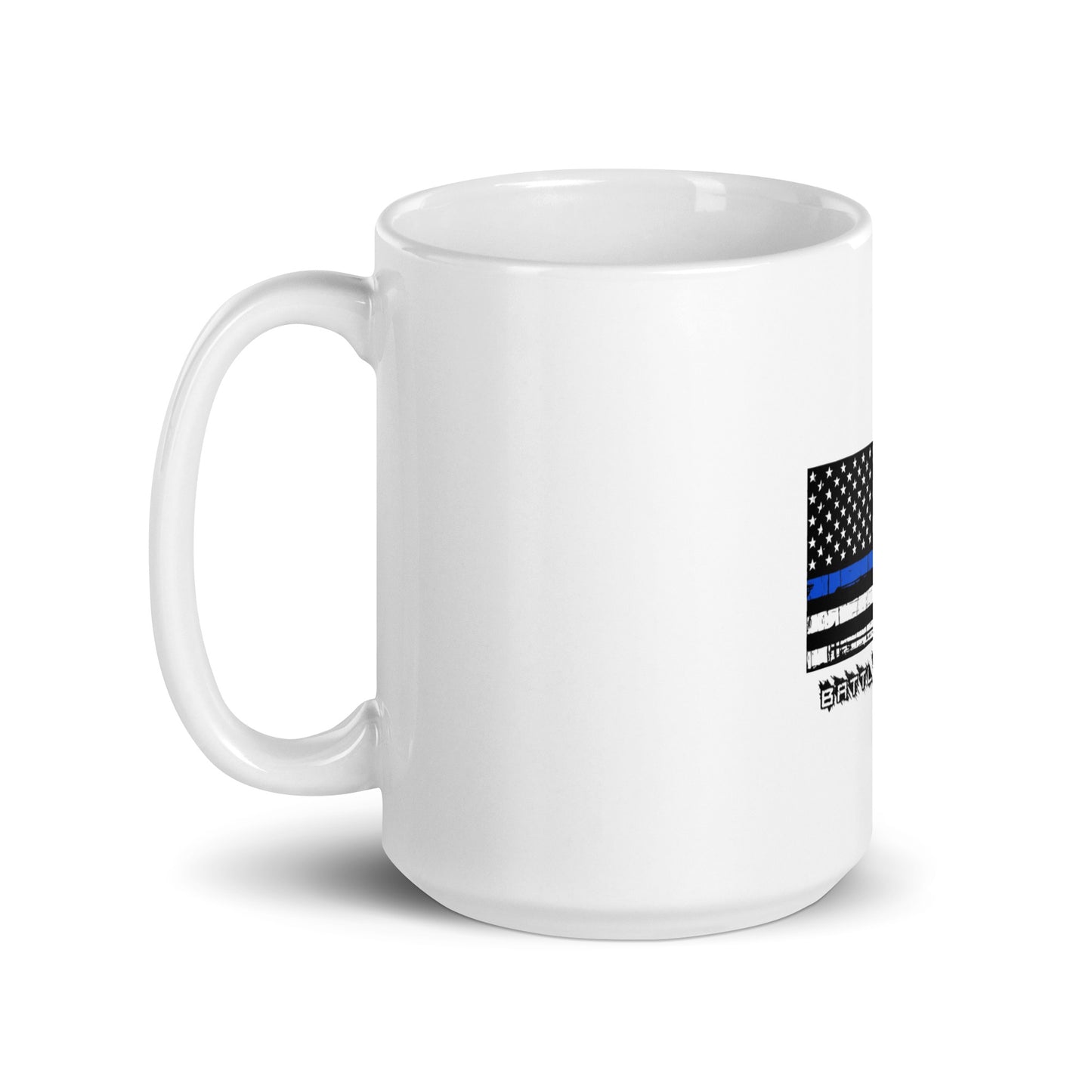 Thin Line POLICE White glossy mug