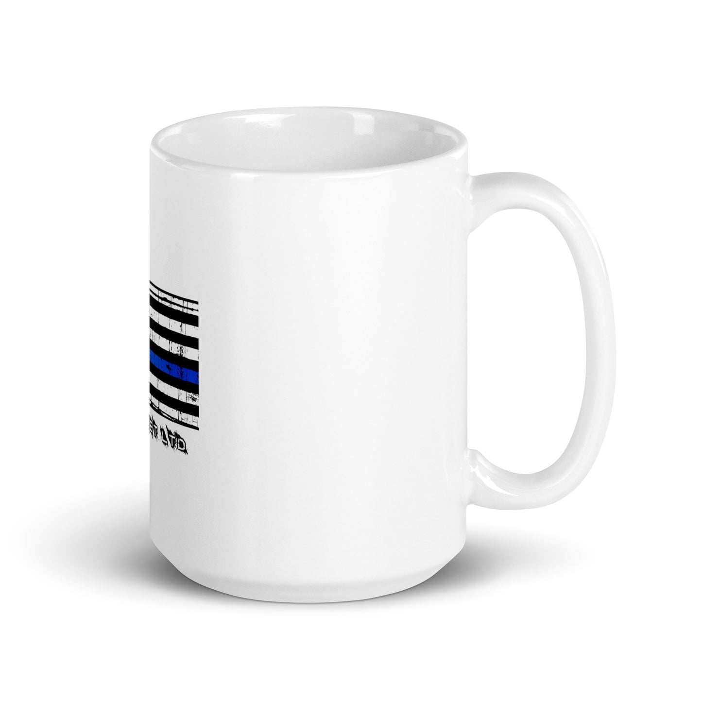 Thin Line POLICE White glossy mug