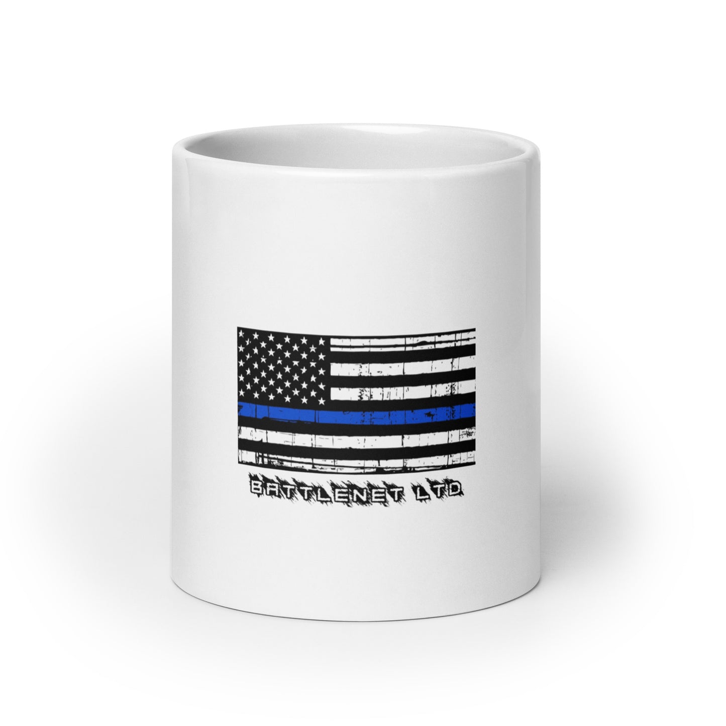 Thin Line POLICE White glossy mug