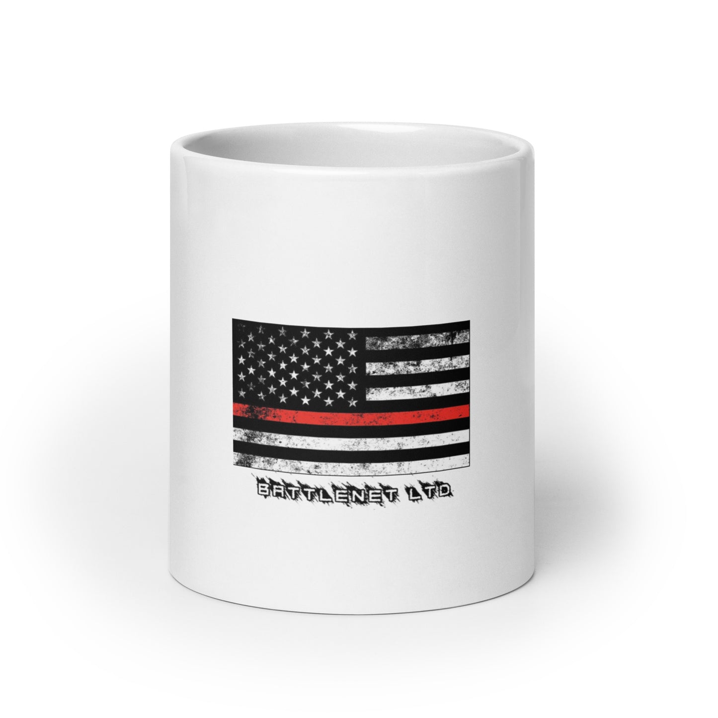 Thin Line FIREFIGHTER White glossy mug