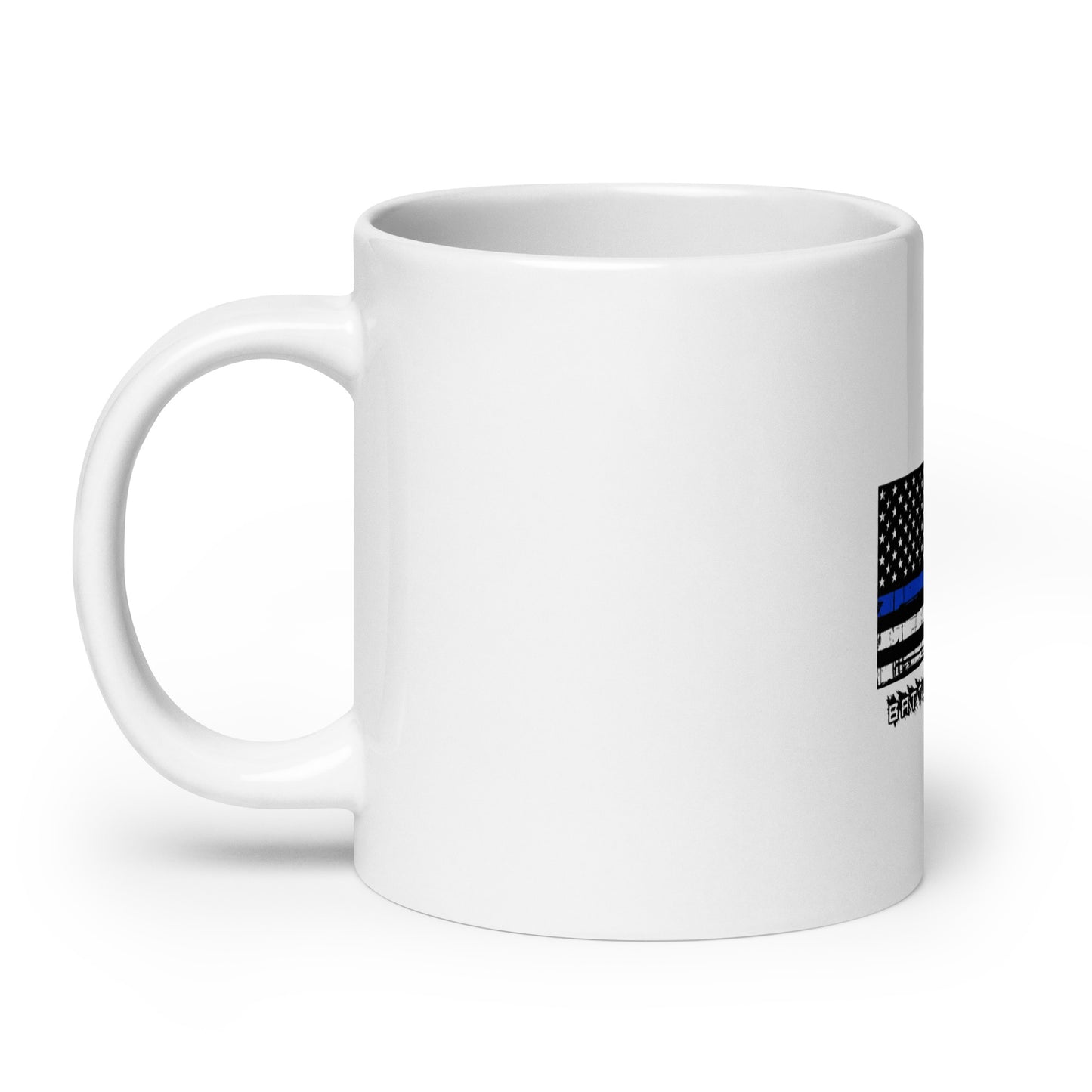 Thin Line POLICE White glossy mug