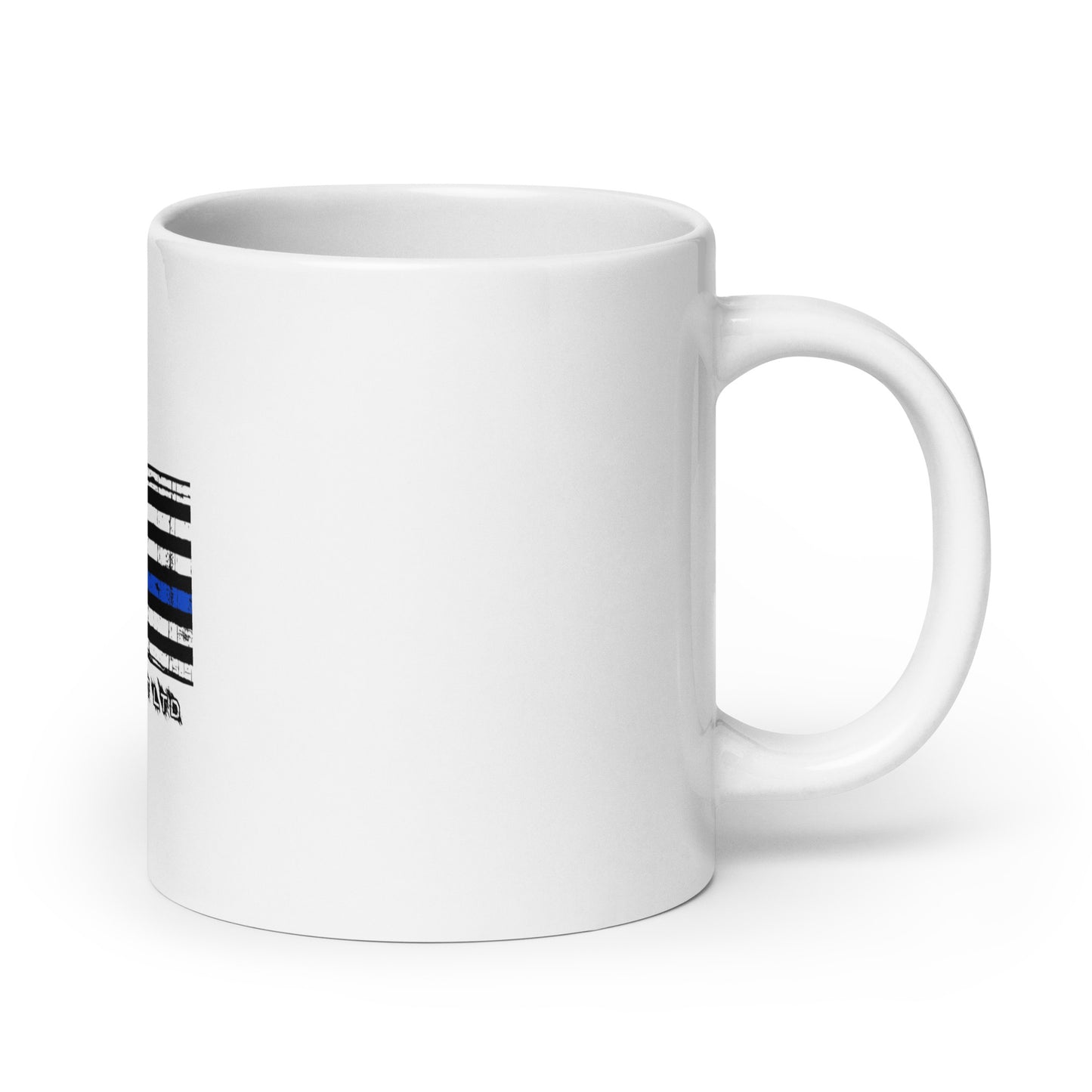 Thin Line POLICE White glossy mug